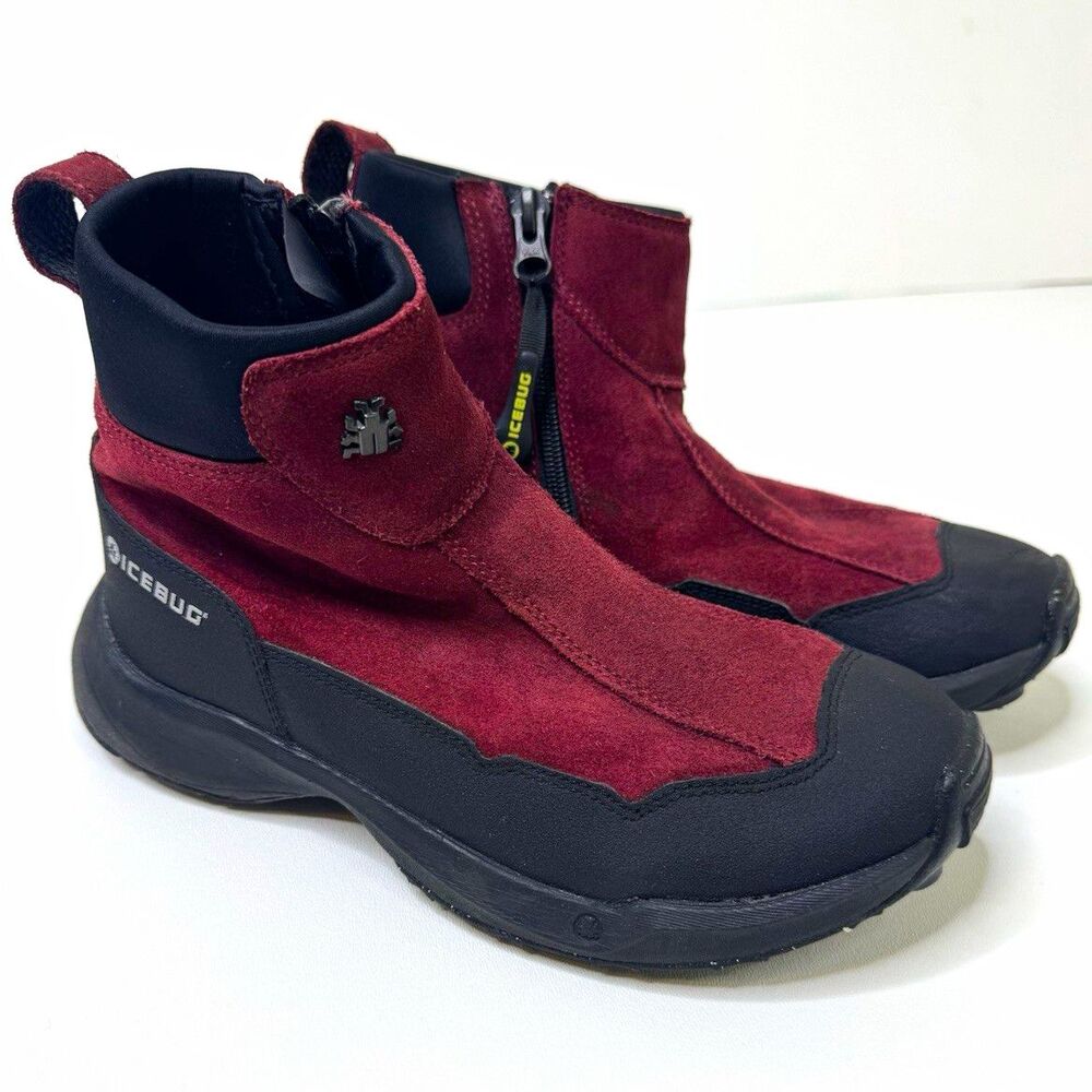 Icebug METRO2 W BUGrip Zip Ankle Bootie Suede Burgundy/Black US 7.5